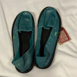 Sanuk Teal Casual Slip-Ons